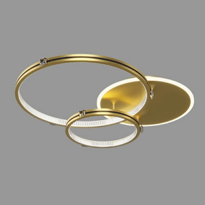 Thin Double Ring LED Flush Ceiling Light Simplicity Acrylic Flush Light in Integrated LED for Bedroom