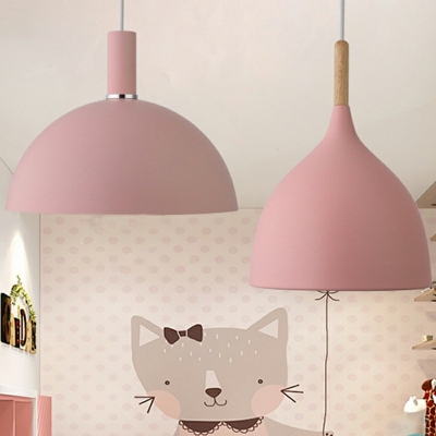 1-Head Ceiling Light Macaron Metallic Suspended Pendant Lamp for Kids Room
