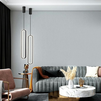 3.5 Inchs Wide LED Pendant Postmodern Bedroom Arcylic Oval 1-Light Hanging Lamp in Warm Light
