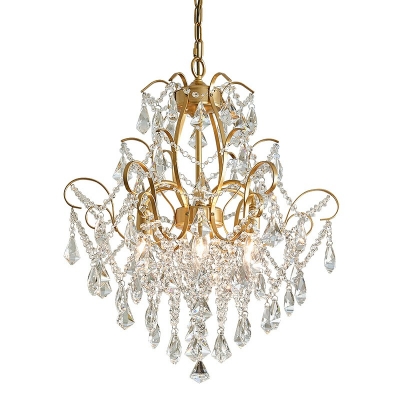 6-Light Rustic Chandeliers Gold Crystal Chandelier Farmhouse Dining Room lighting