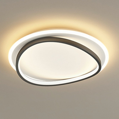 Black and White Curved Shade Modern Ceiling Light with 4