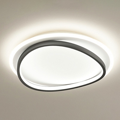 Black and White Curved Shade Modern Ceiling Light with 4