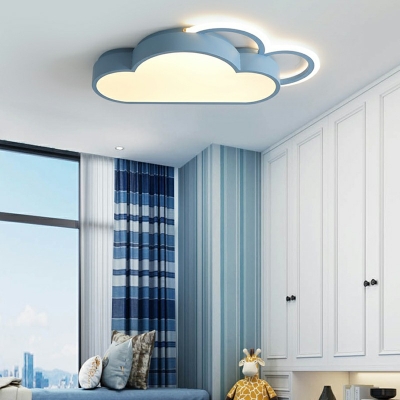 Cartoon Modern Cloud Flush Light Acrylic LED Ceiling Light 2.5 Inchs Height for Kid's Room Corridor
