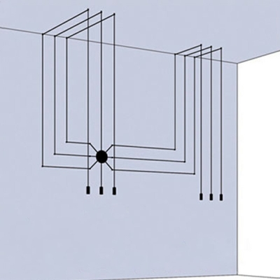 Geometric Pendant Light Kit Metal Hanging Lamp Kit in Black for Bedroom Dining Room