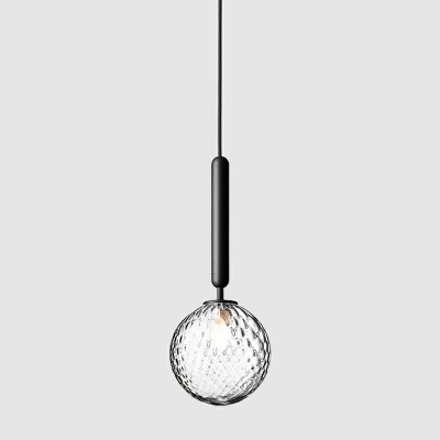 Glass Ball Mini Hanging Lamp Post Modern 1 Head Pendant Lighting with 59