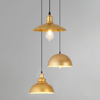 Golden Vintage Single Light Pendant Light in Industrial Style for Warehouse Bar Garage
