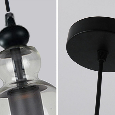Industrial Style Bell Shade Pendant Light Glass 1 Light Hanging Lamp
