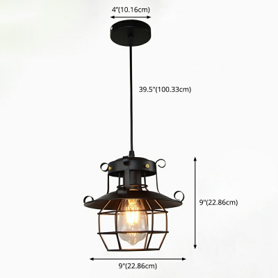 Metal Cage Design Mini Hanging Lamp Industrial 9