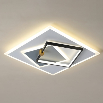 Metal Flushmount Light 3 Inchs Height Modern LED Semi Mount Lighting for Bedroom