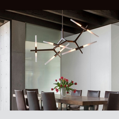 Modern Minimalist Tree Branch Lamp Herringbone Restaurant Chandelier Metal Pendant Lighting
