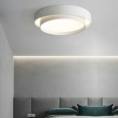 Modern White/Black Circle Flush Mount Light Bedroom LED Ceiling Mounted Light