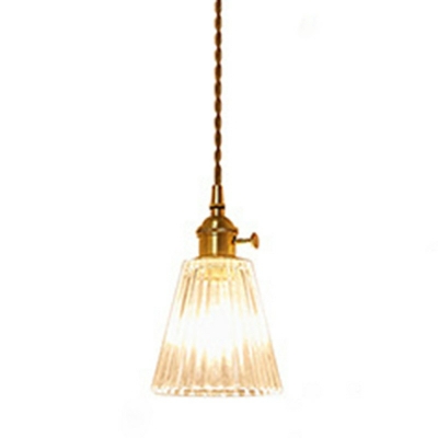 Nordic Style Brass Cord Glass Pendant Light Clear Hanging Lights for Dining Room