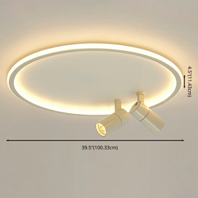 Round Shade Flush Mount Macaron Ultra Thin LED with Spotlight Flush Ceiling Light White Light