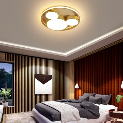 Single-Light Cartoon Mouse Acrylic Children Bedroom Flushmount Ceiling Lamp