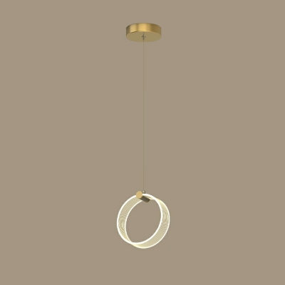 Single Light Nordic Style Hanging Light Acrylic Clear Ring Pendant Light for Bedside