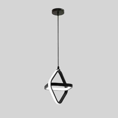 Square Platting LED Pendant Light  Acrylic 2 Bulb Hanging Light for Dinning Room