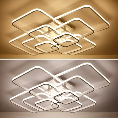 Thin Square LED Flush Ceiling Light Simplicity Acrylic Flush Light in Integrated LED in White for Living Room