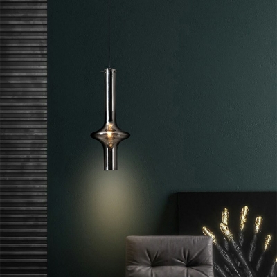 Unique Pendant Light Clear Glass Contemporary 1 Light Ceiling Light in Grey