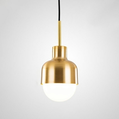 1 Head Metal Pendant Lamp Vintage Brass Finish Bedroom Hanging Ceiling Light with 19.5
