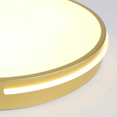 Acrylic Circular LED Flush Mount Modern in Gold 2 Inchs Height Flushmount Ceiling Light for Bedroom