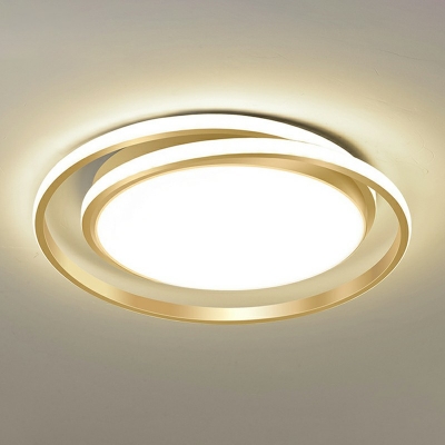 Aluminum Alloy Flushmount LED Lamp Concentric Circle Design Minimalism Acrylic Ceiling Light