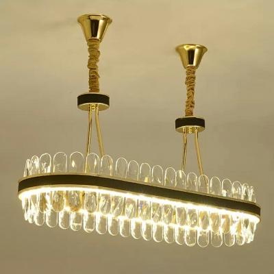 Black Crystal Round Chandelier Lighting Postmodern in Second Gear Lighting LED Hanging Lamp