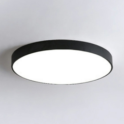 Contemporary Ceiling Light with LED Light Black Acrylic Shade Flush Mount Ceiling Light for Hallway in White Light