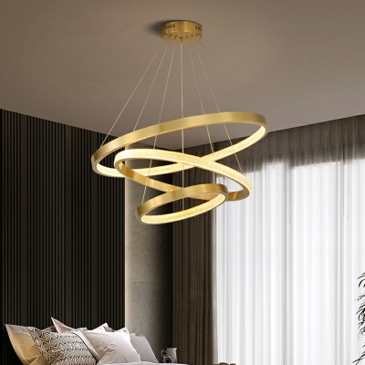 Contemporary Style Ceiling Lighting Brass Round Acrylic Bedroom LED Ceiling Mounted Fixture