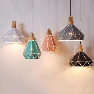 Geometric Suspended Light Single-Bulb Hanging Light for Restaurant Cafe