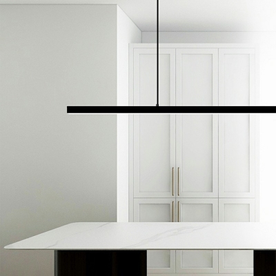 Linear Island Light Acrylic Shade Modern Living Room Rectangle LED Island Fixture
