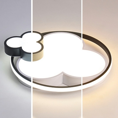 Metallic Circular Flush Lighting Nordic Style LED Flush Mount Suction Lamp Bear Shape for Bedroom