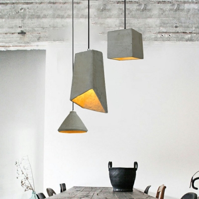 Minimalist 1-Head Cement Pendant Light Hanging lights for Kitchen Dining Room