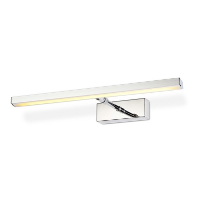 Minimalist Style LED Wall Mounted Vanity Lights Metal Simple Bathroom Vanity Sconce Arcylic Shade in Chrome
