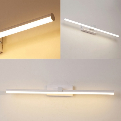 Minimalist Style LED Wall Mounted Vanity Lights Metal Simple Bathroom Vanity Sconce Arcylic Shade in White