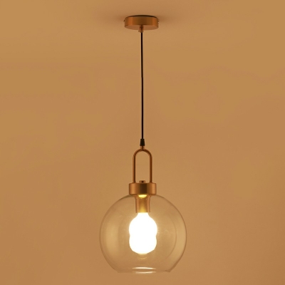 Minimalistic Pendulum Light Glass Single-Bulb Suspension Pendant with 39.5