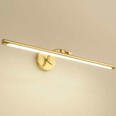 Modern Minimalism Brass Vanity Adjustable Head Linear LED Wall Light for Dressing Room