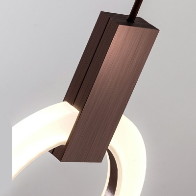 Modern Style Circle LED Hanging Light Metal Handle Pendant Light for Bedside