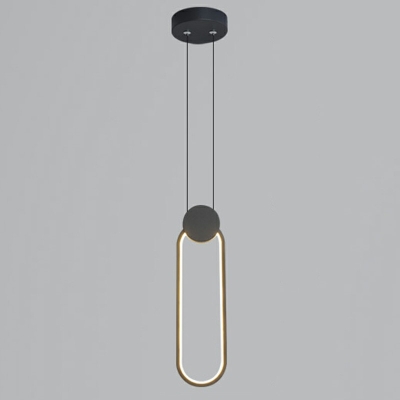 Modern Style Geometric LED Pendant Light Metal Cord Hanging Light for Sitting Room