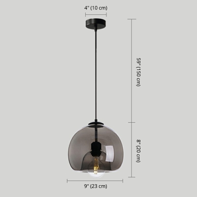 Modern Style Glass Hanging Light  Clear Glass Globe for Dinning Room