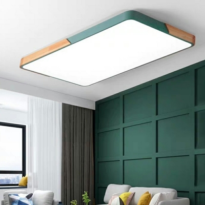 Nordic Macaron Wooden Art LED Ceiling Light Bedroom Flush Mount Light Fixtures