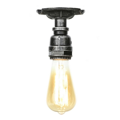 Open Bulb Single Light Flushmount Ceiling Light 4