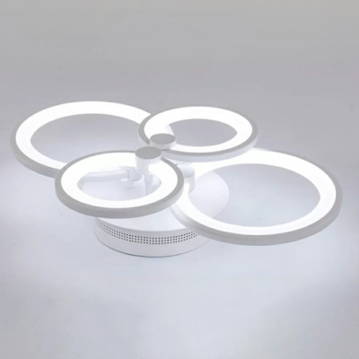 Simple Style Circular Shade Flush Mount LED Semi Flush Ceiling Light for Dining Room