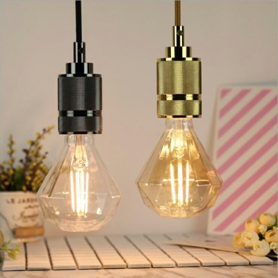 Single Bulb Metal Plating Lamp Holder Hanging Light Industrial Pendant Lighting for Indoor Room