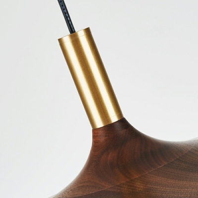 Single-Bulb Trumpet Shaped Bedside Drop Lamp Hanging Lighting in Dark Brown