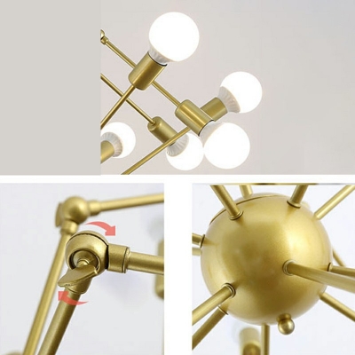 Sputnik Chandelier  Light Industrial Metal 18-Light  Chandeliers Lighting Fixture