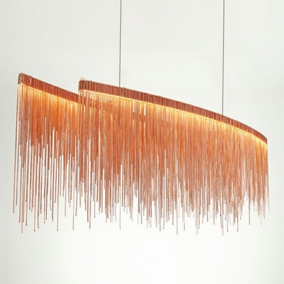 Tassel Chandelier Postmodern Metal LED Hanging Light Fixture for Dining Room