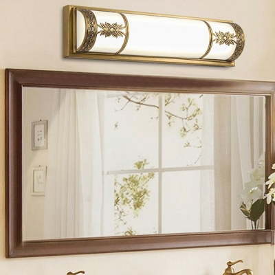 Tube Wall Light Traditional 3 Colors Lighting Metal Sconce Lamp in Brass for Mirror Bathroom