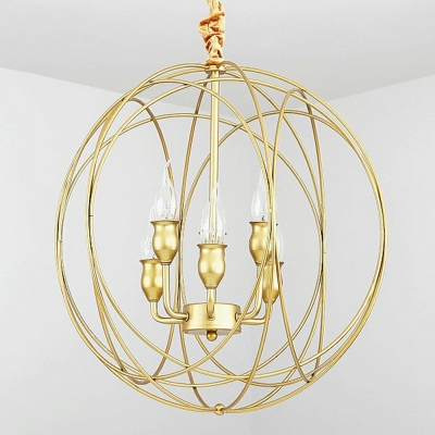 Vintage Rustic Style Hanging Light Candlestick Lamp Holder Globe Metal Cage Chandelier