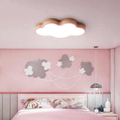 1 Light Cloud Shape Acrylic Flush Mount Lamp for Children Bedroom