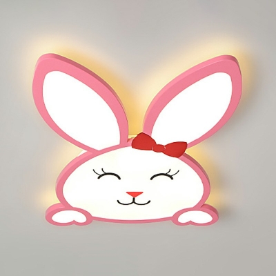 Cartoon Rabbit Iron Surface Ceiling Lamp Acrylic LED Flush Mount Recessed Lighting for Baby Room